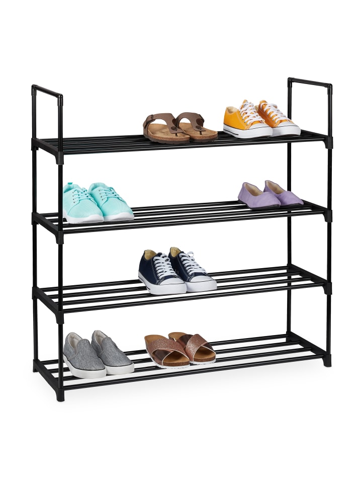 relaxdays Schuhregal in Schwarz - (B)90,5 x (H)91,5 x (T)30,5 cm günstig kaufen onesize