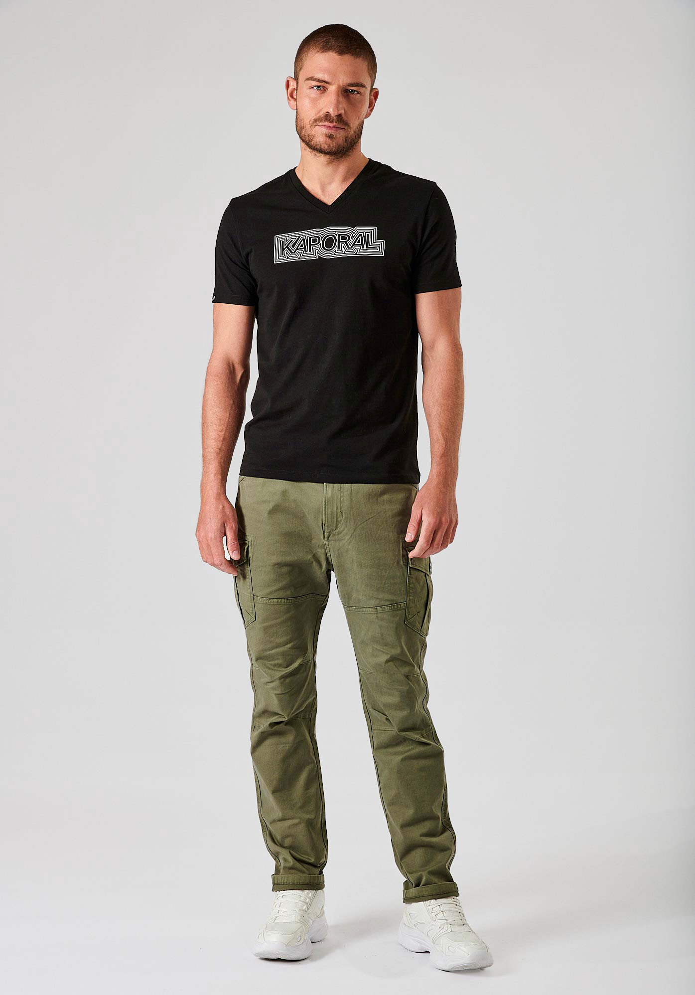 KALIS  Jean relaxed straight kaki homme