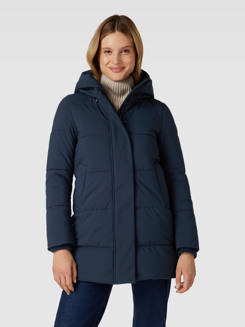 Steppmantel mit Kapuze Modell 'BETHANY' in marineblau