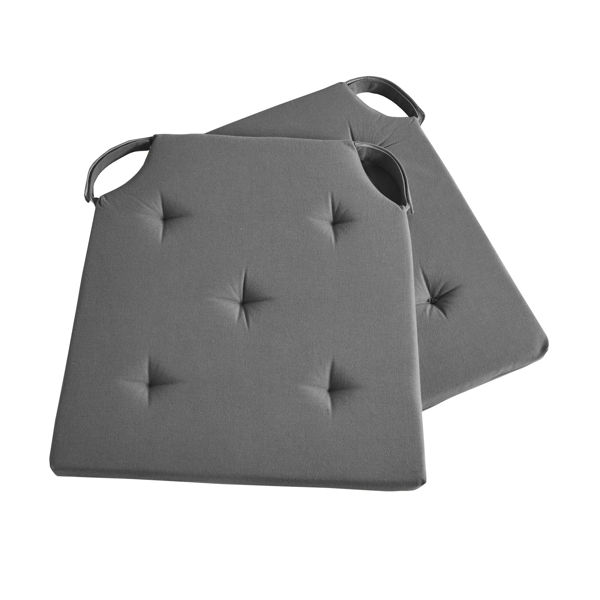 Galette de chaise unie carrée coton