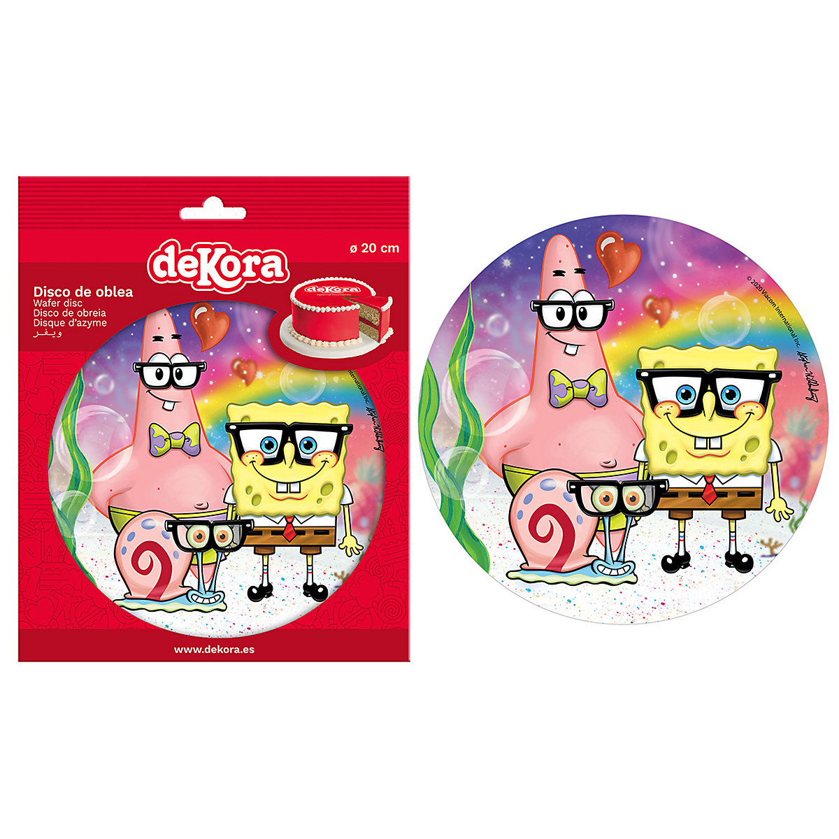 Essbare Tortenaufleger Spongebob Schwammkopf & Patrick Star 20cm