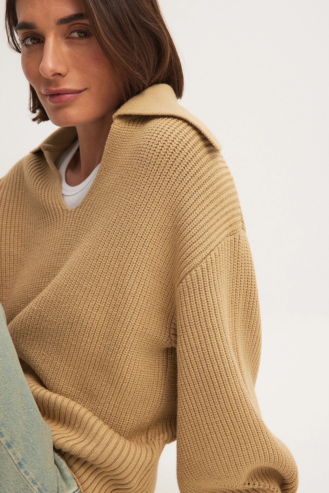 Strickpullover mit V-Ausschnitt