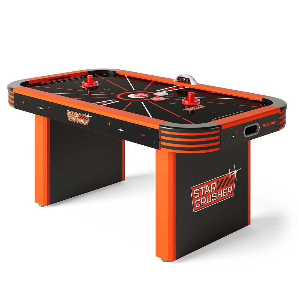 Sportime Air-Hockeytisch 6ft LED-Airhockey-Tisch, Mit LEDs in den Seitenbanden, Pucks und Pushern