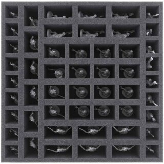 Feldherr 55 mm Schaumstoffeinlage mit 52 Fächern für Massive Darkness - Einheiten