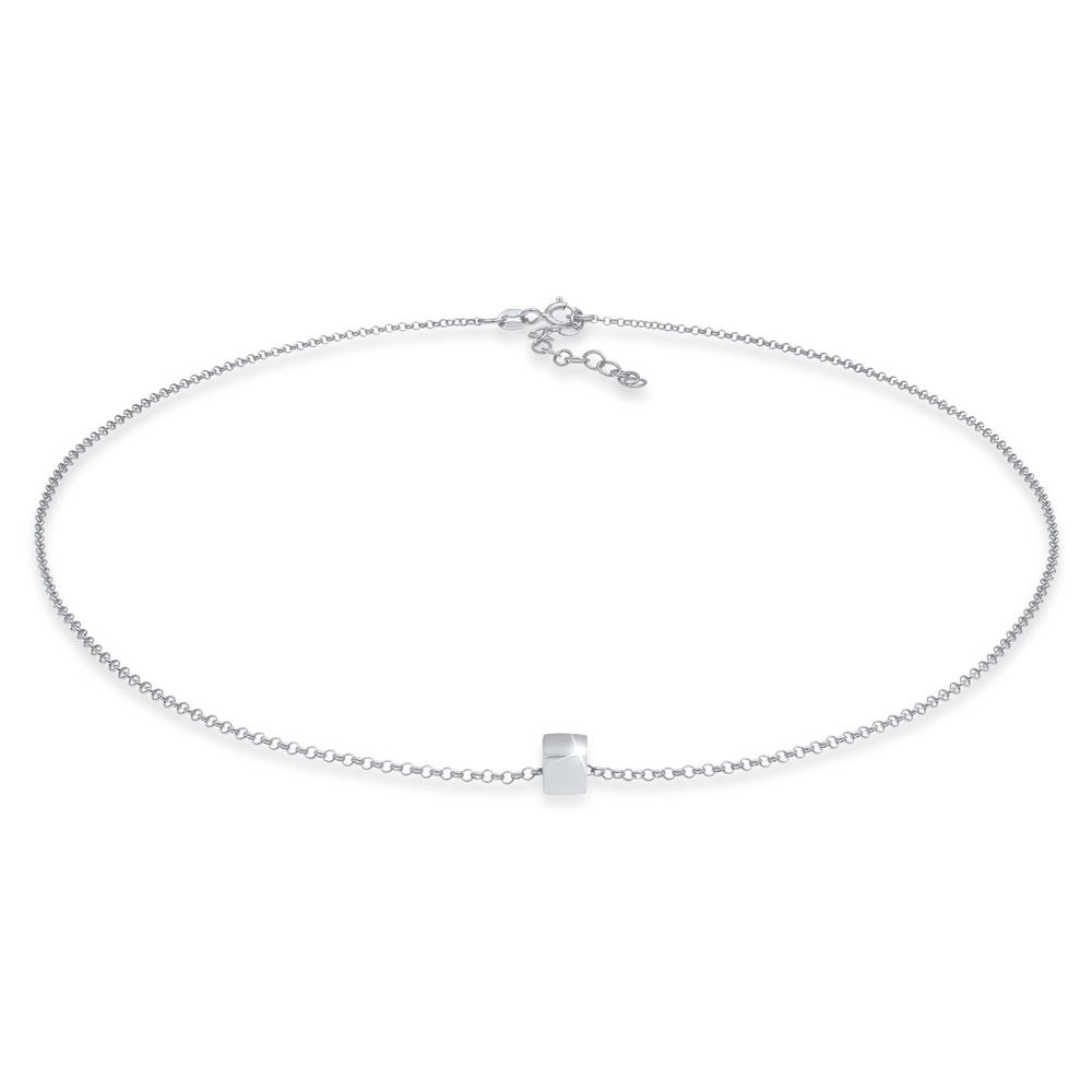 Elli Elli Collier Pendentif cube Choker pour dames Geo Look Trend Blogger en argent st collier