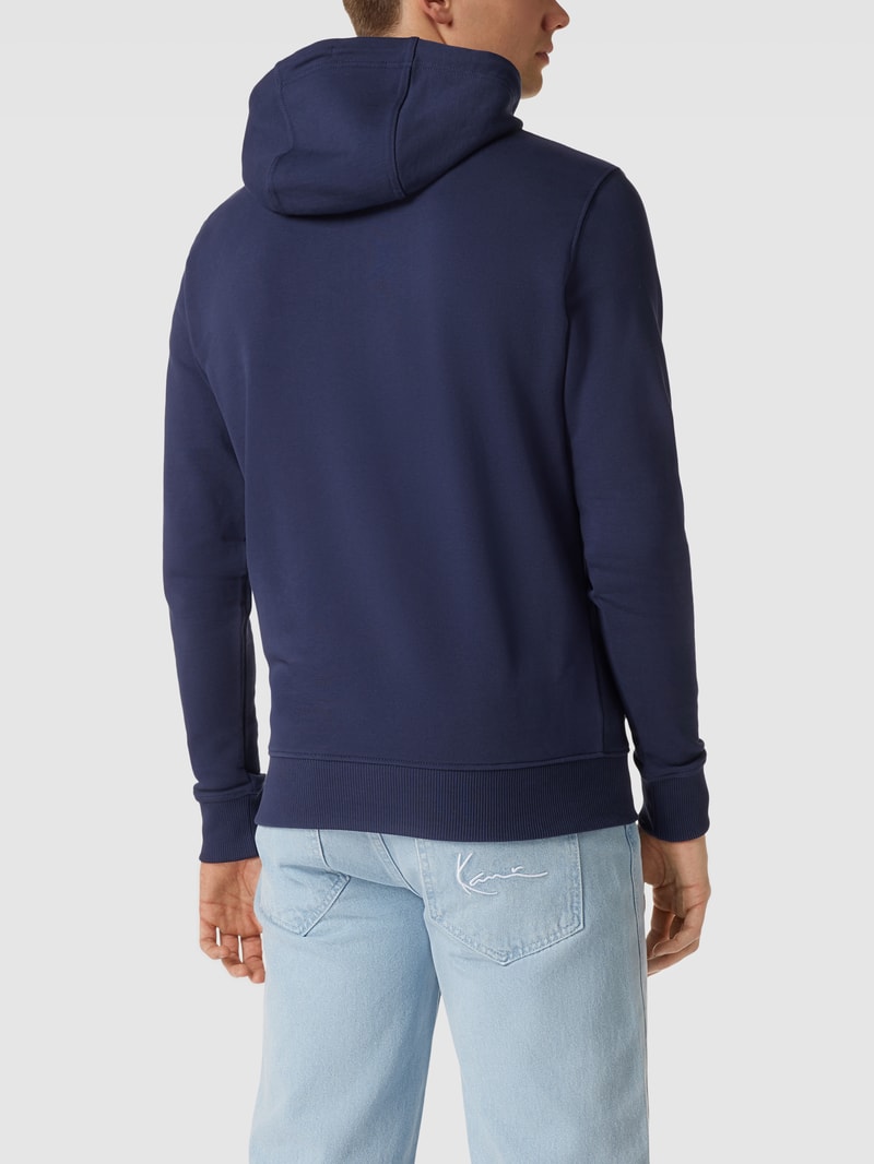 Hoodie mit Label-Print Modell 'ENTRY' in dunkelblau