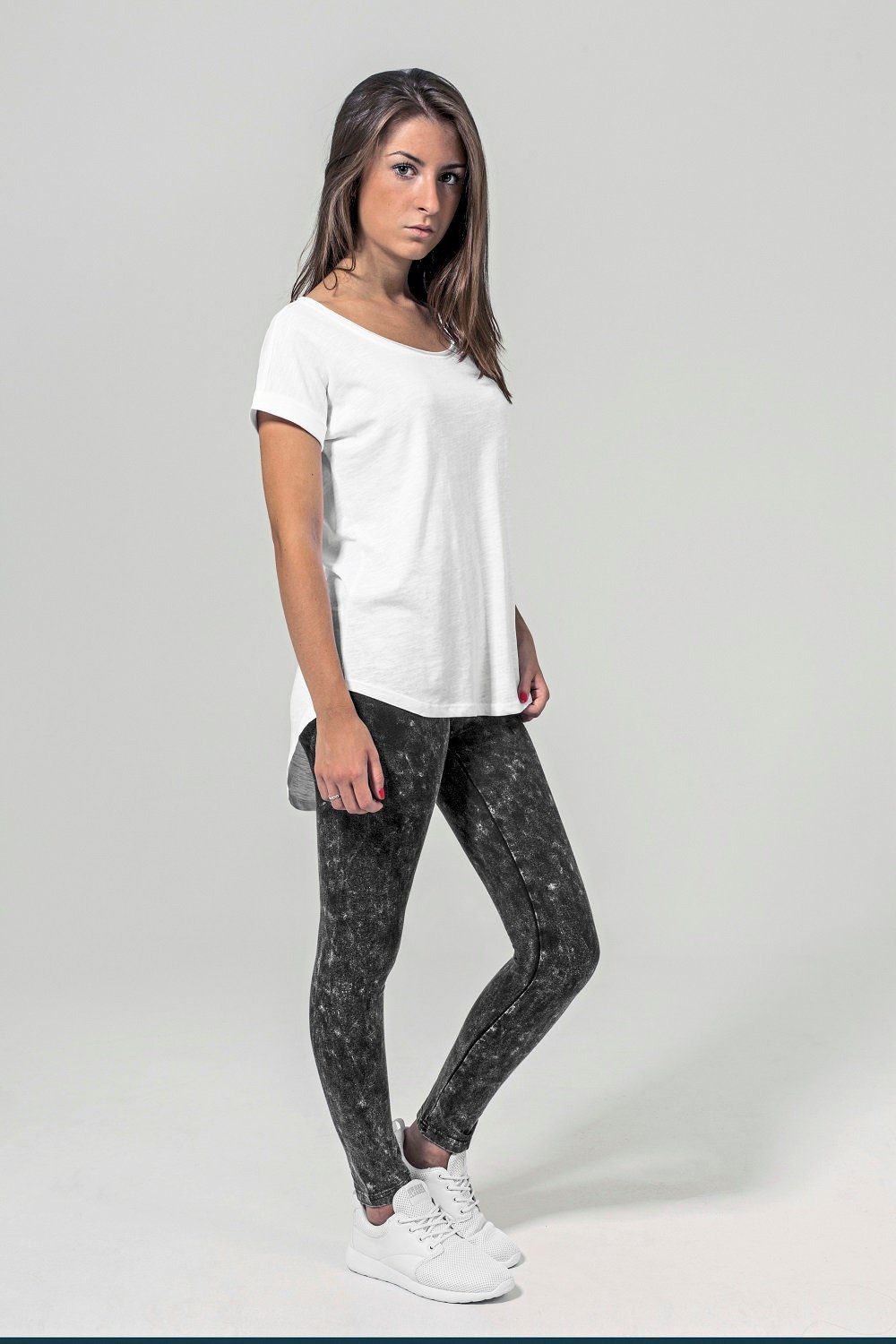 Build Your Brand T-Shirt 1er/2er Pack Damen Long Slub T-Shirt für Frauen u. Mädchen (1-tlg) Gr. XS bis 5XL, 100% Baumwolle