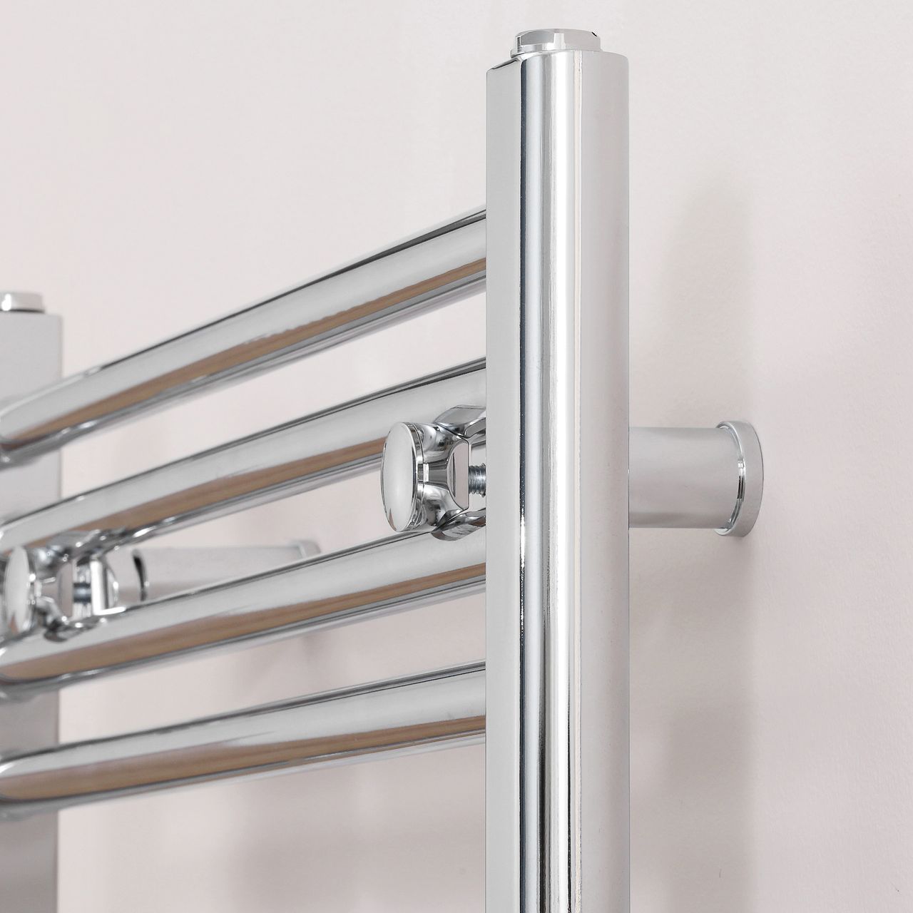 HOMCOM Handtuchheizkörper hydronische Handtuchwärmer Handtuchtrockner Badheizkörper 14 Heizstäbe Heizkörper für Badezimmer Wandmontage Kohlenstoffstahl Silber 600 x 800 mm