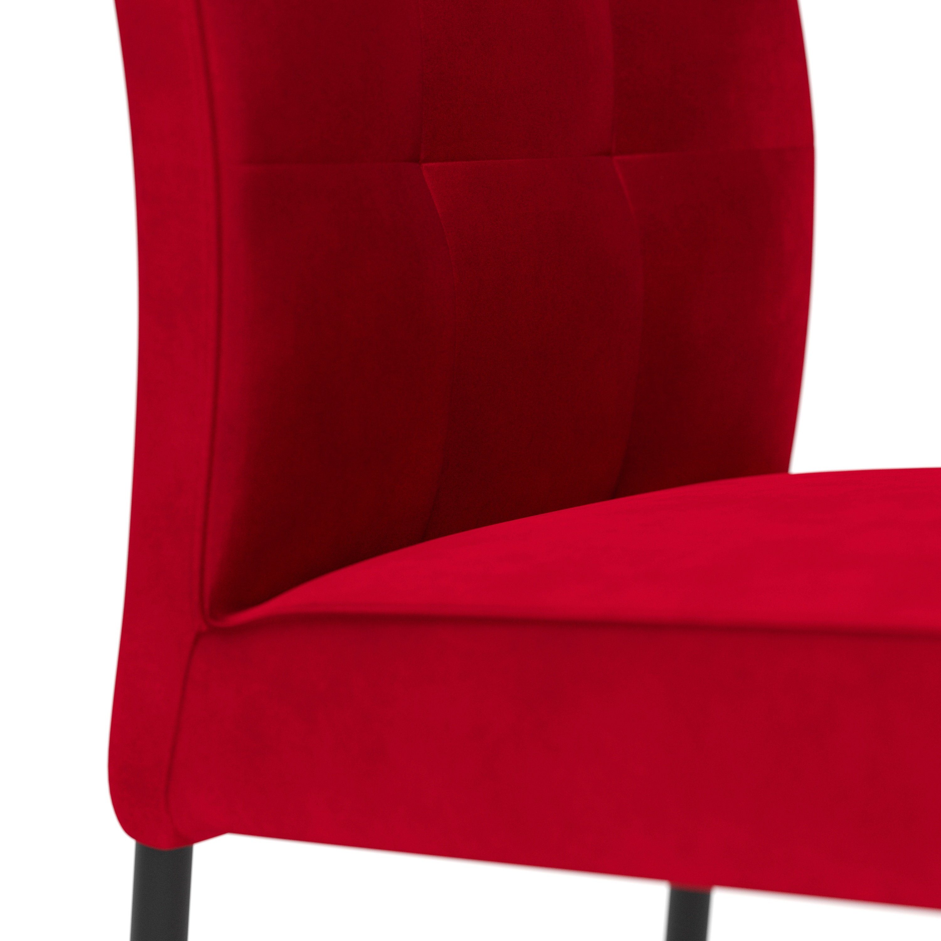 Home affaire 4-Fußstuhl Enita (Set, 2 St), mit edler Knopfheftung in der Rückenlehne, Sitzhöhe 49 cm
