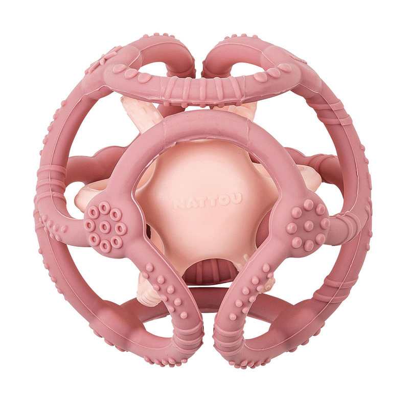 Set de 2 balles en silicone rose Nattou
