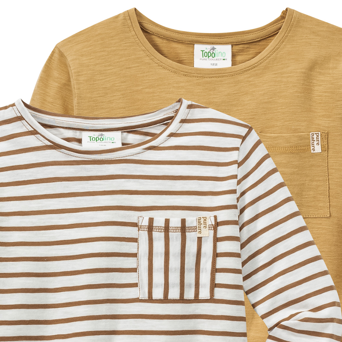 2 Kinder Langarmshirts mit Flammgarn