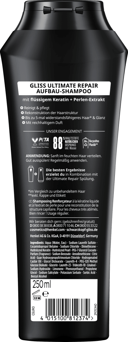 Shampoo Ultimate Repair, 250 ml
