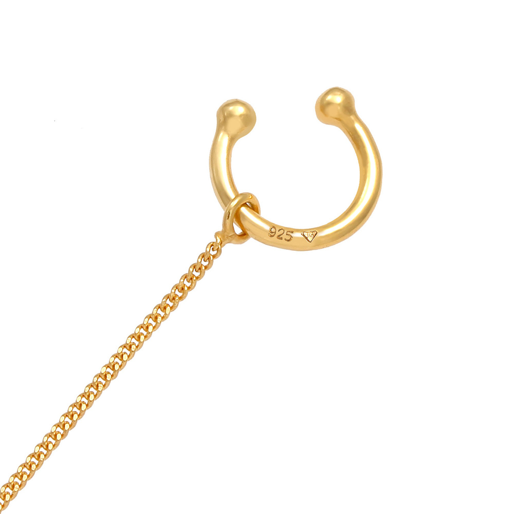 Elli Elli Boucles d'Oreilles Collier à tirette Earcuff d'oreilles pour dames, d'un sty Boucles d'oreilles