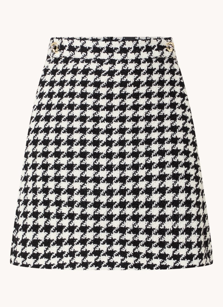 Jupe courte HUGO BOSS Vupita en laine mélangée à motif pied-de-poule
