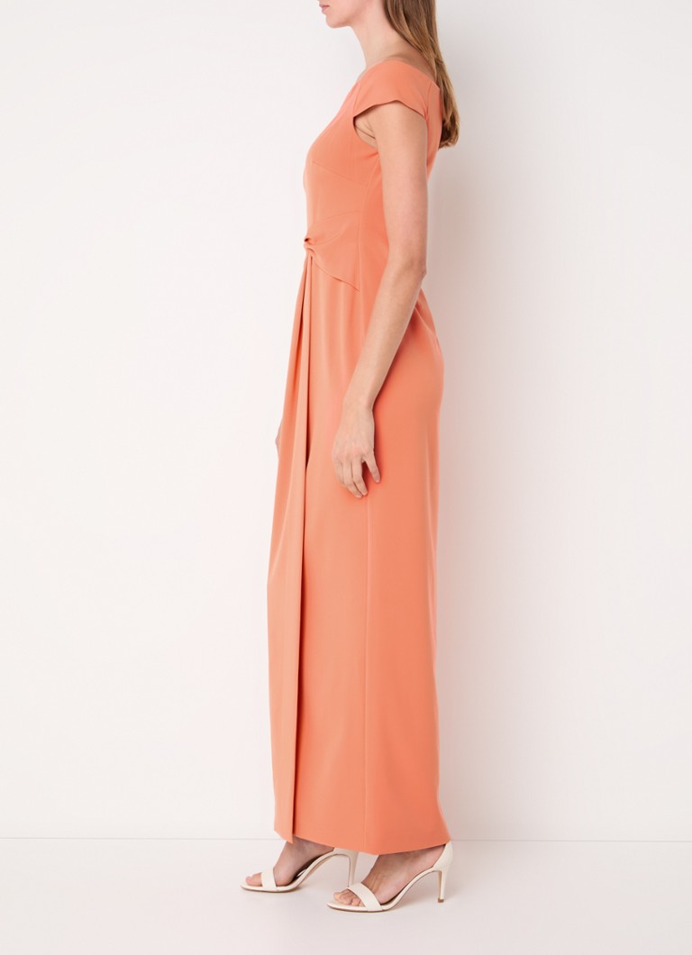 Rochie maxi Ralph Lauren cu umeri goi și detalii plisate