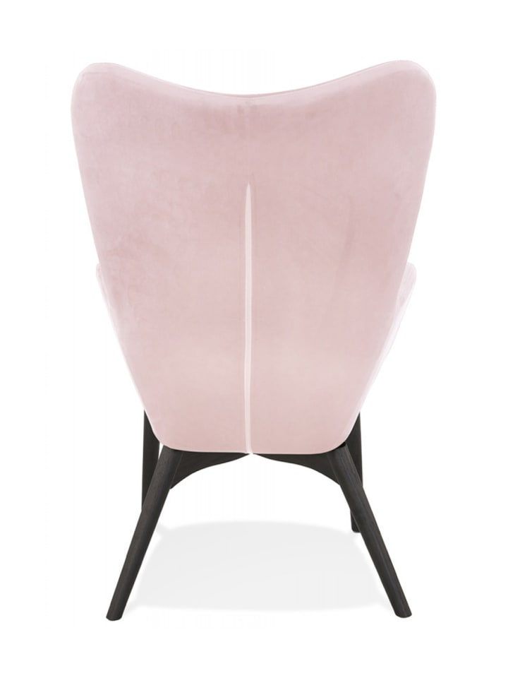 KADIMA DESIGN Ohrensessel Loungestuhl Rosa Samt Holz | Skandinavischer Stil günstig kaufen onesize