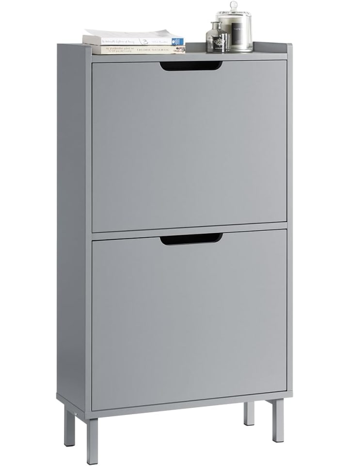 SoBuy Schuhkipper in Hellgrau - (B)50 x (H)90 x (T)19cm günstig kaufen onesize