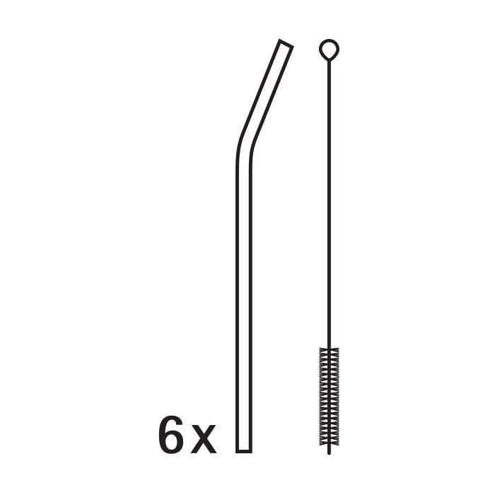 BaricTrinkhalm-Set aus Cromargan®, 24 cm, 6-teilig plus ReinigungsbÜrste