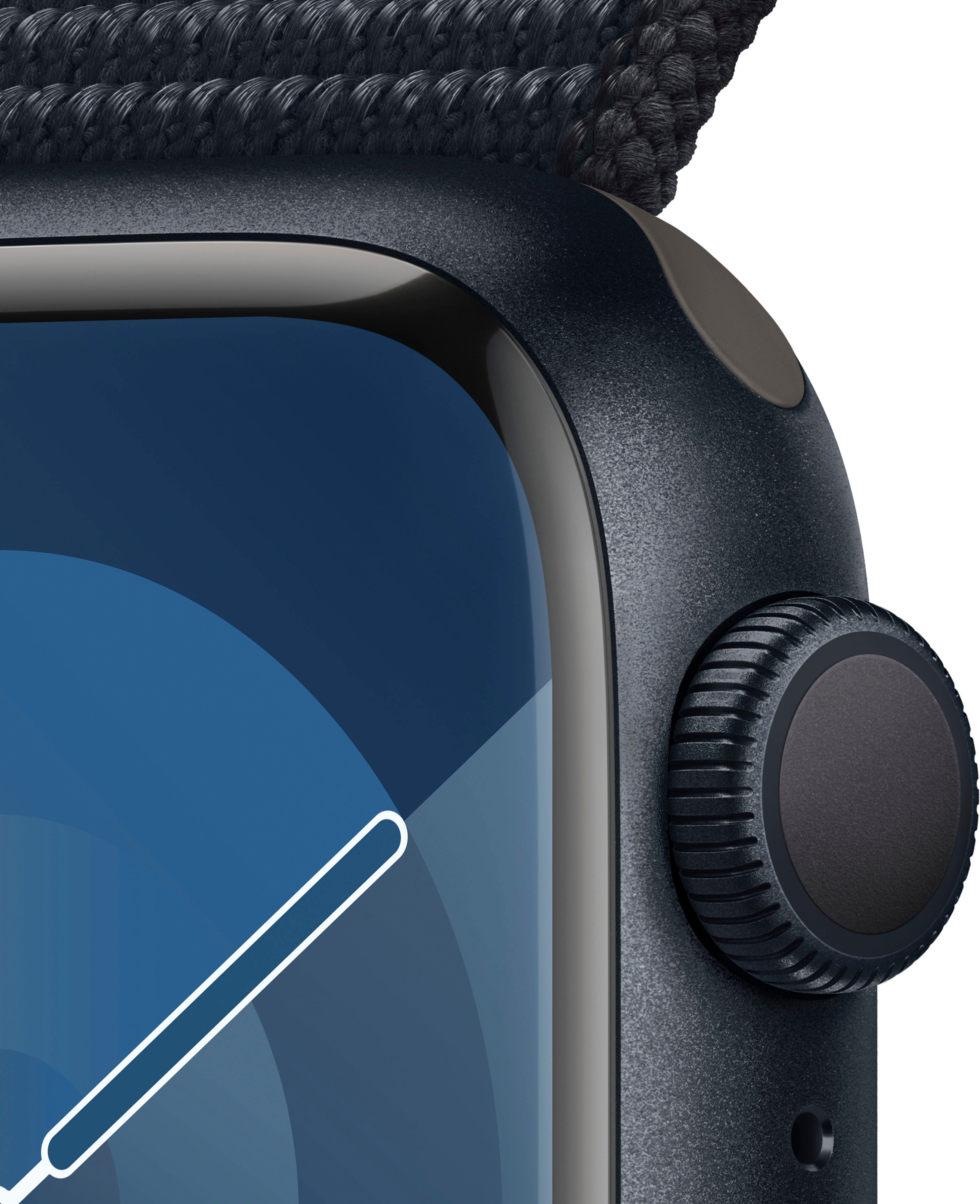 Apple Watch Series 9 GPS Aluminium 41mm Smartwatch (4,1 cm/1,69 Zoll, Watch OS 10), Sport Loop