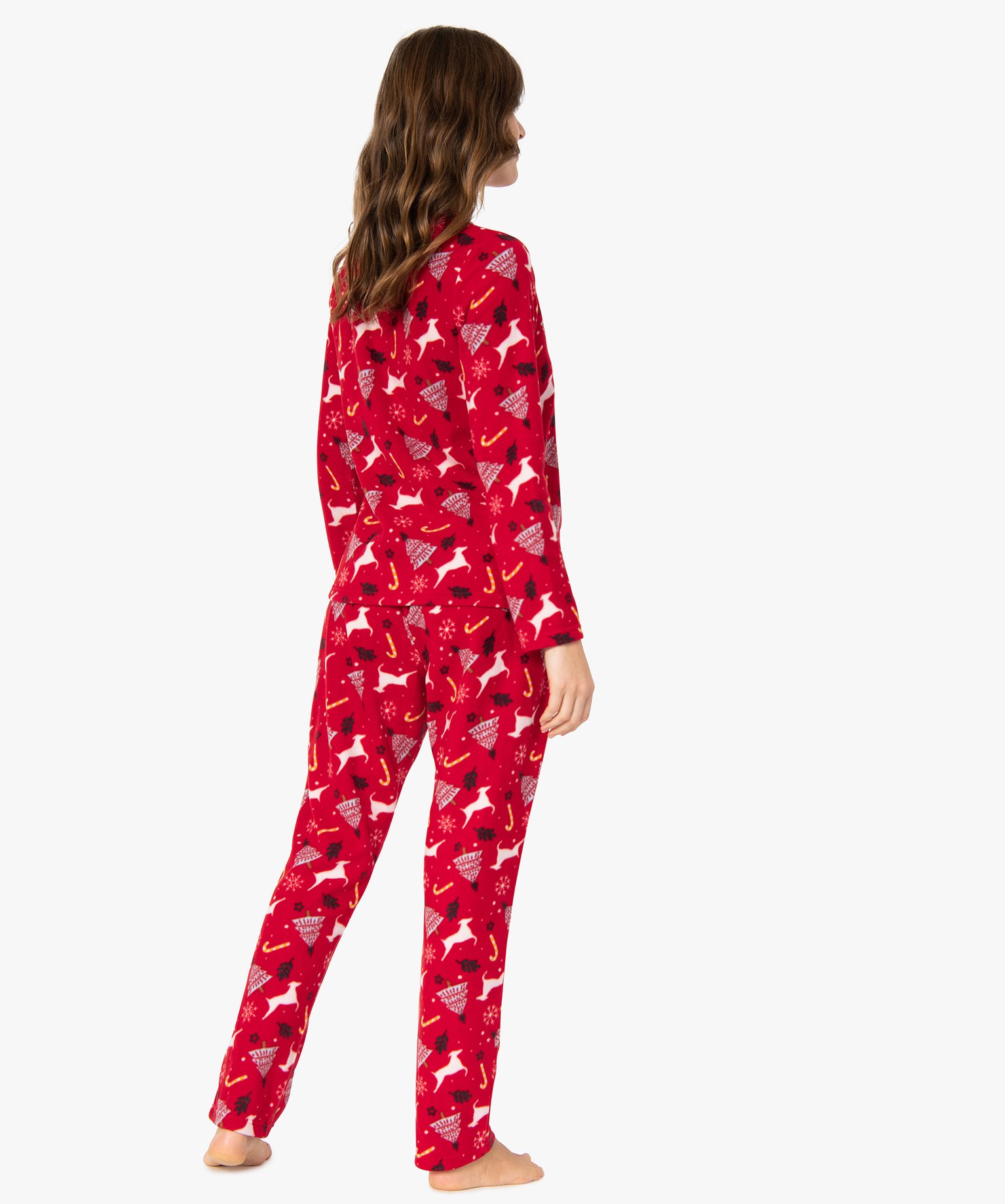 Pyjama femme spécial Nol en polaire fine imprime | GEMO
