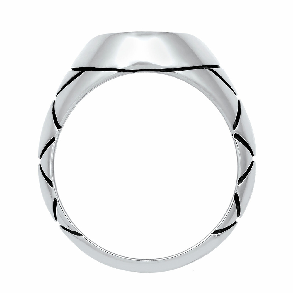 KUZZOI KUZZOI Bague Basic Herren Siegelring Oval Emaille 925er Silber Bague