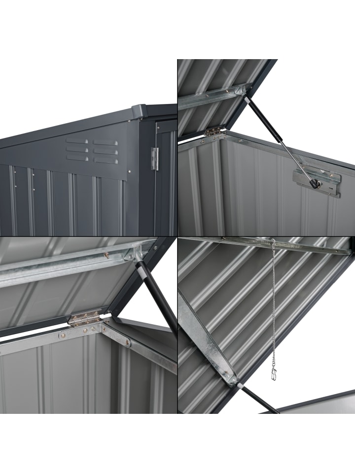 en.casa Mülltonnenbox Grebin für 2 Tonnen in Grau (L)173cm günstig kaufen onesize