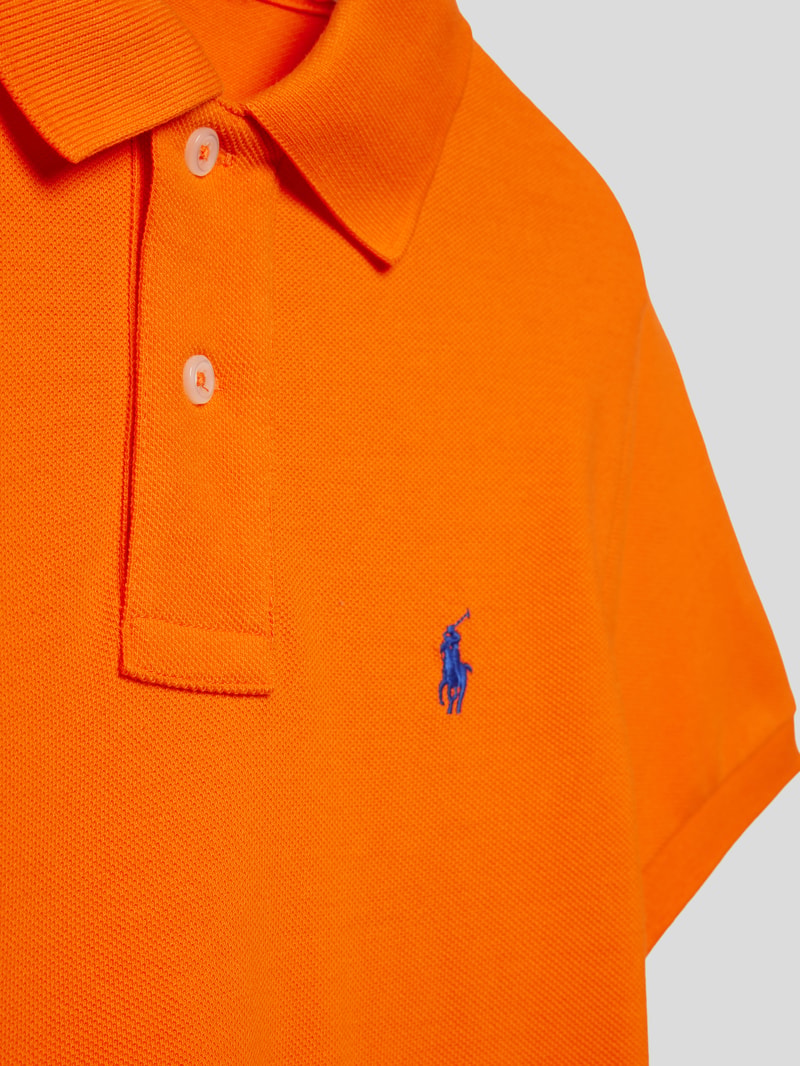 Poloshirt mit Label-Stitching in orange