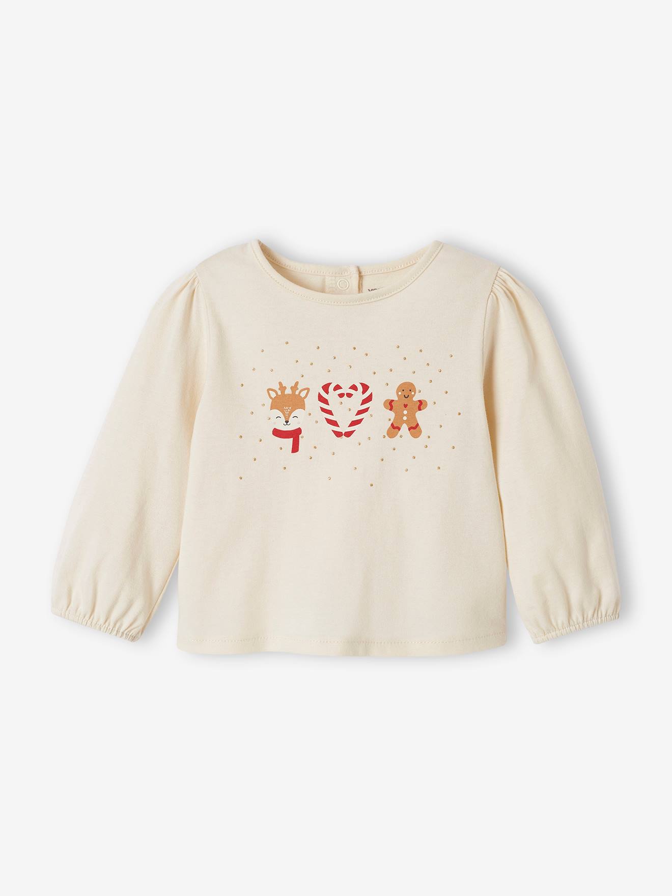 Vertbaudet Baby Weihnachts-Shirt - wollweiß