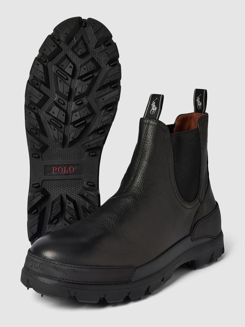 Chelsea Boots aus echtem Leder in schwarz