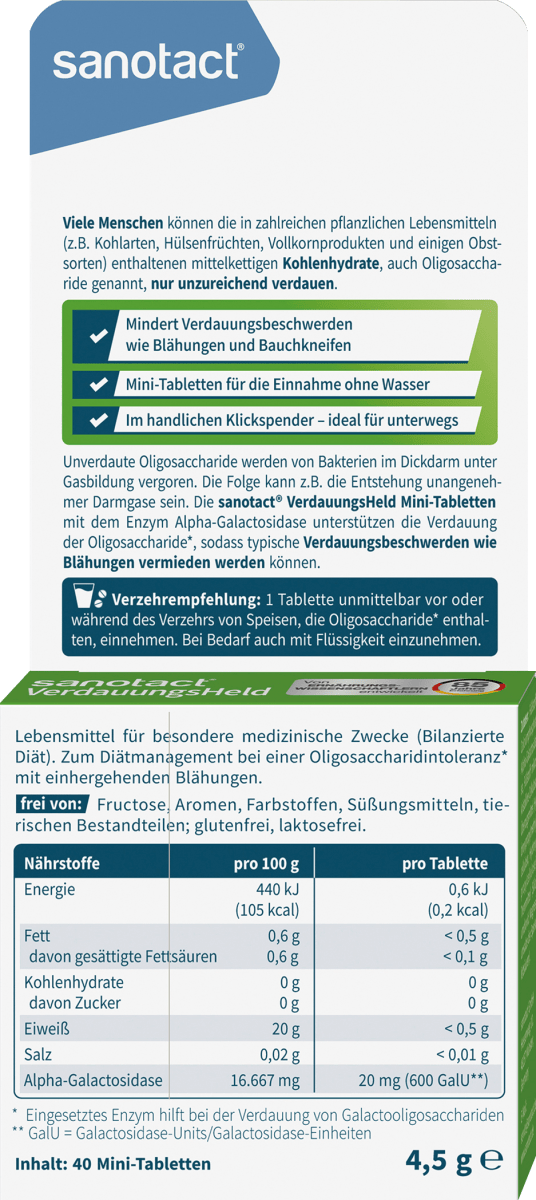Verdauungsheld Tabletten im Klickspender, 40 St