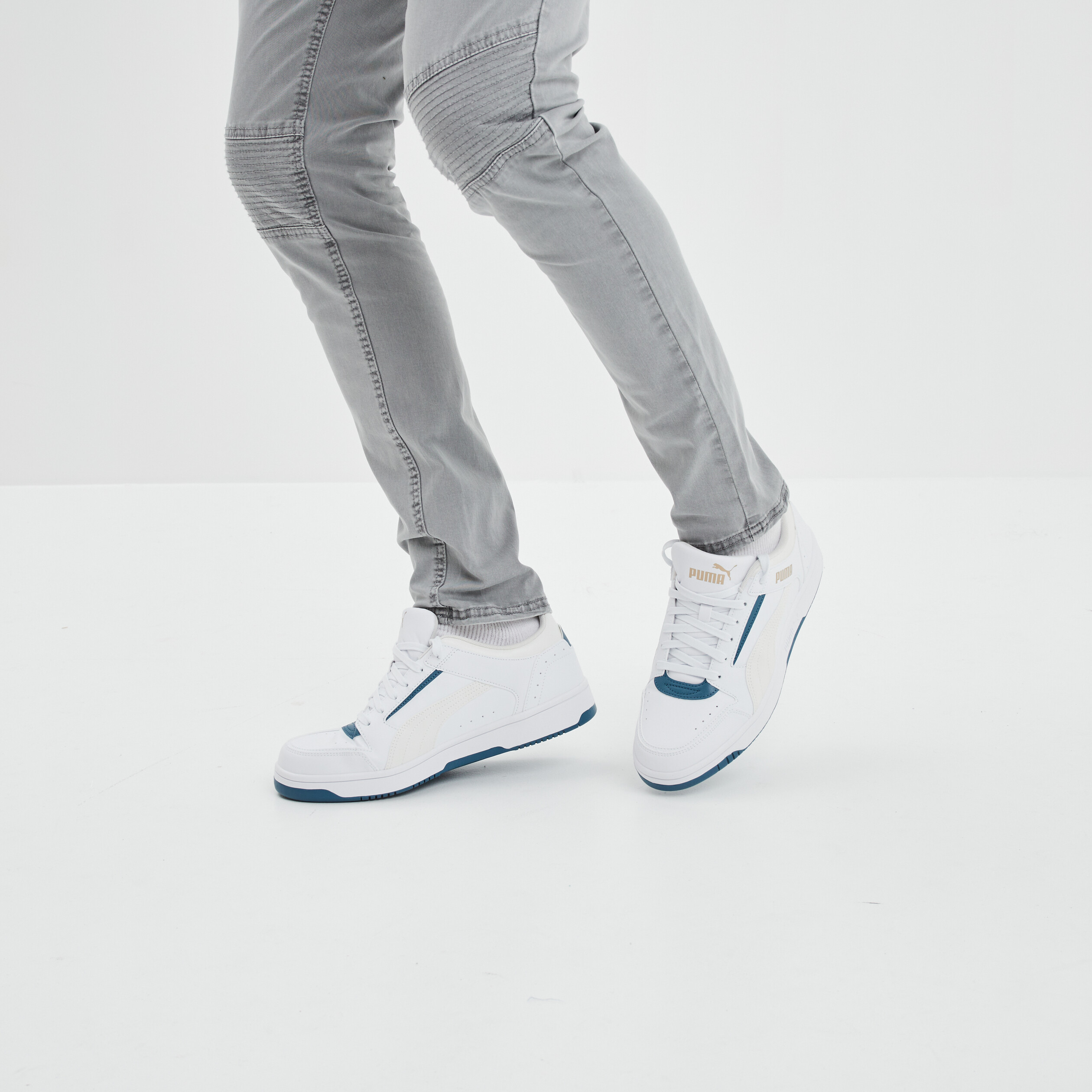 Tennis basses à lacets Puma Rebound Joy blanc homme | La Halle