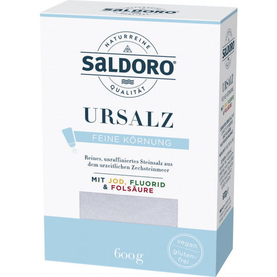 Saldoro Urmeer Salz mit Jod, Fluorid & Folsäure 600G