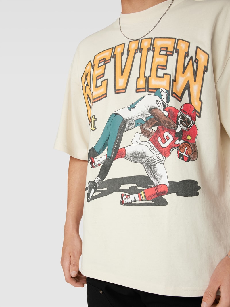 T-Shirt mit Motiv-Print in ecru