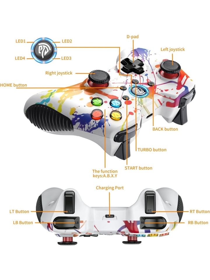 COFI 1453 Game Controller, Wireless Gamepad mit Dual Vibration in Mehrfarbig günstig kaufen 1