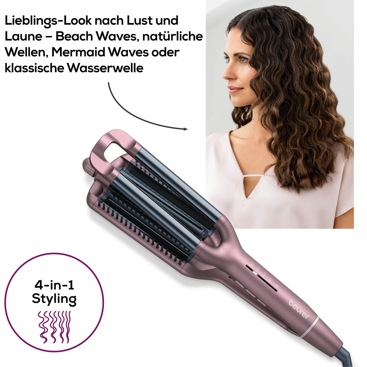 Beurer Welleneisen HT 65-Vier verschiedene Looks mit nur einem Gerät