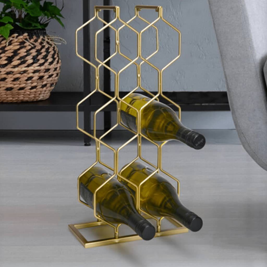 Home&Styling Weinregal Weinregal für 8 Flaschen Metall Golden, 1-tlg.