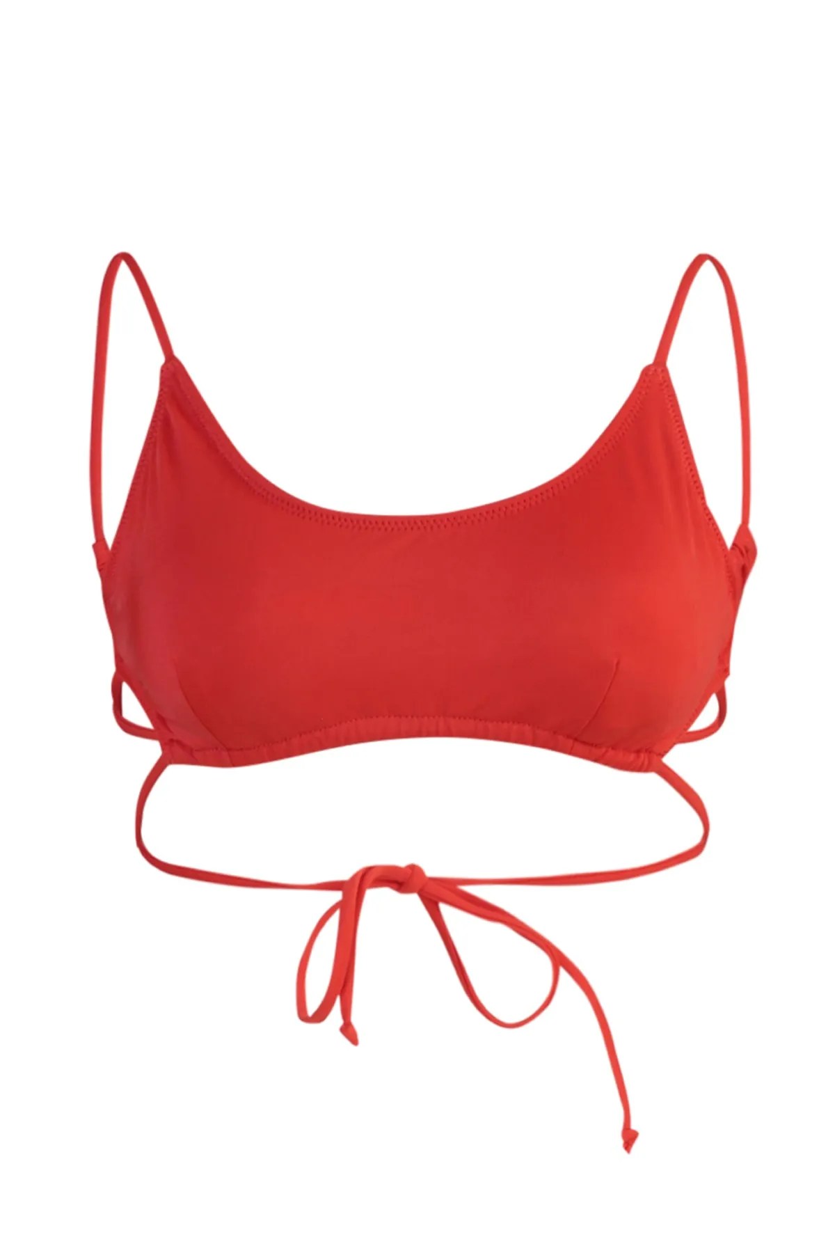 Trendyol Collection  Rotes Bralette-Bikinioberteil mit niedrigem Bund TBESS22BU0034
