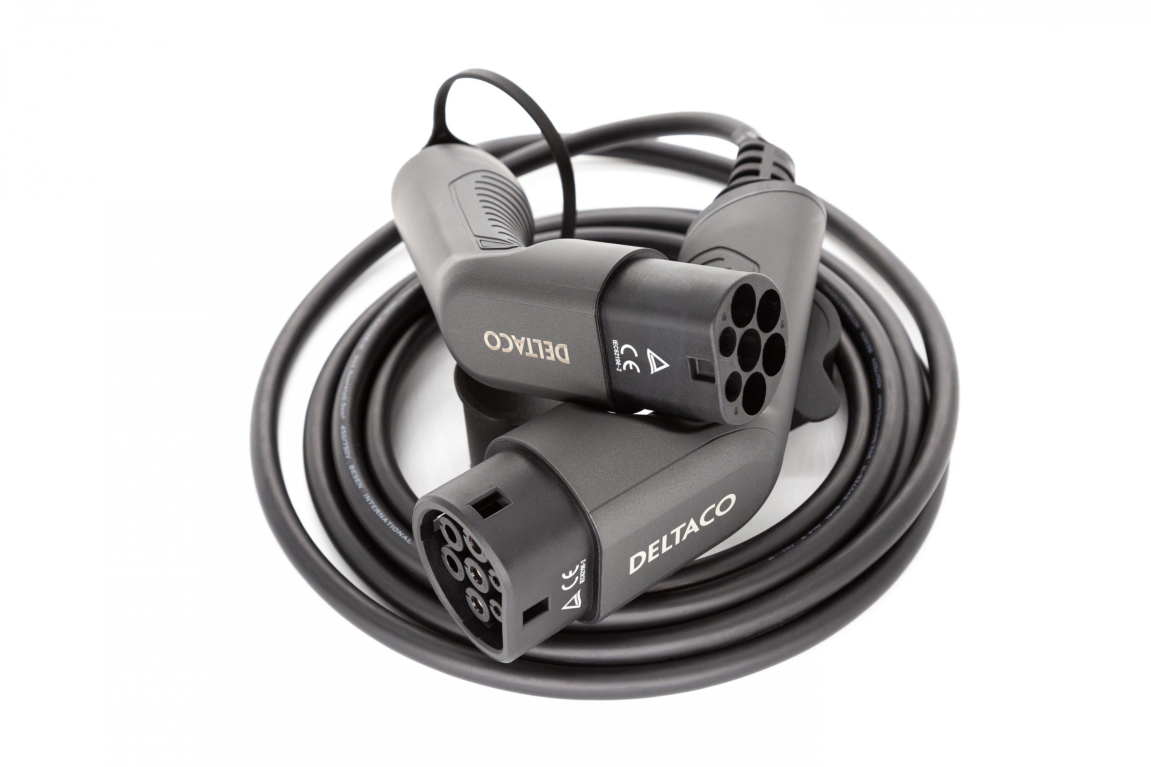 DELTACO Stationäre Ladestation Elektroauto-Ladestation EV-4120, IP54 Zertifiziert, 3,6kW / 16A, 1-phasig, Komplett Set, Ladekabel IP66 Zertifiziert, 3,6kW / 16A, 1-phasig