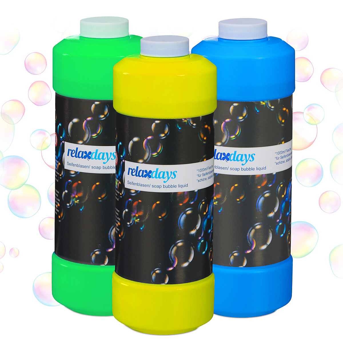 3er Set Seifenblasen Nachfüllflasche 1l