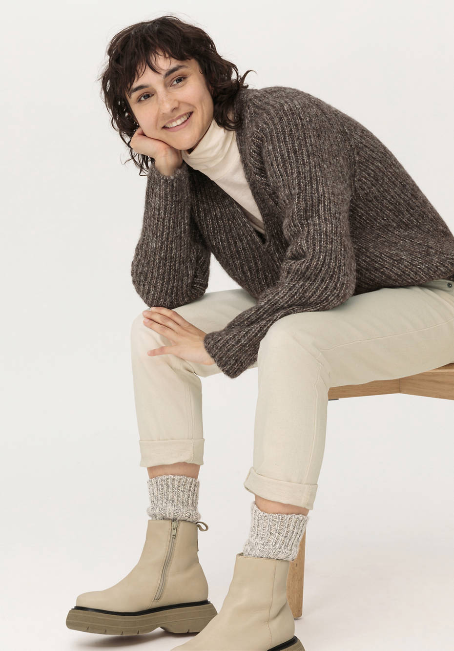 Pullover aus Alpaka mit Bio-Baumwolle