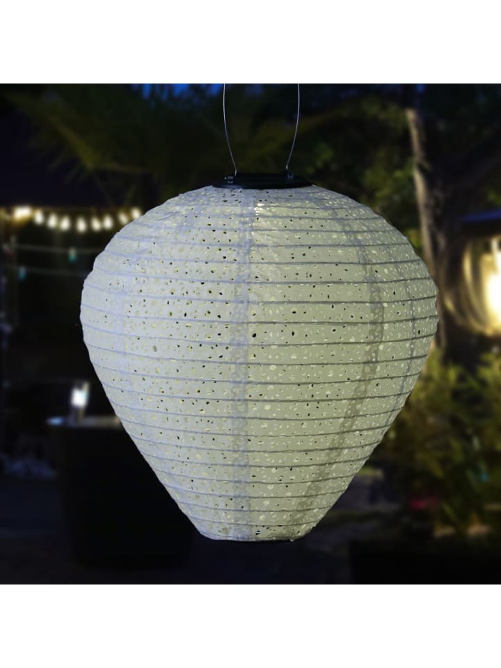 MARELIDA LED Solar Lampion Ballon mit Blumenmuster D: 30cm in weiß günstig kaufen onesize