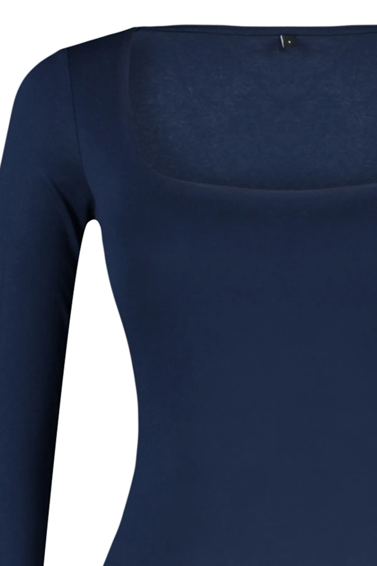 Trendyol Collection  Marineblauer Premium-Strickbody mit quadratischem Kragen und Druckknöpfen unten TWOAW24BD00062