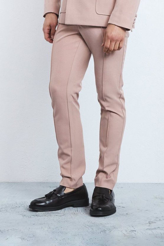 Strukturierte Skinny Anzughose mit verstellbarem Bund