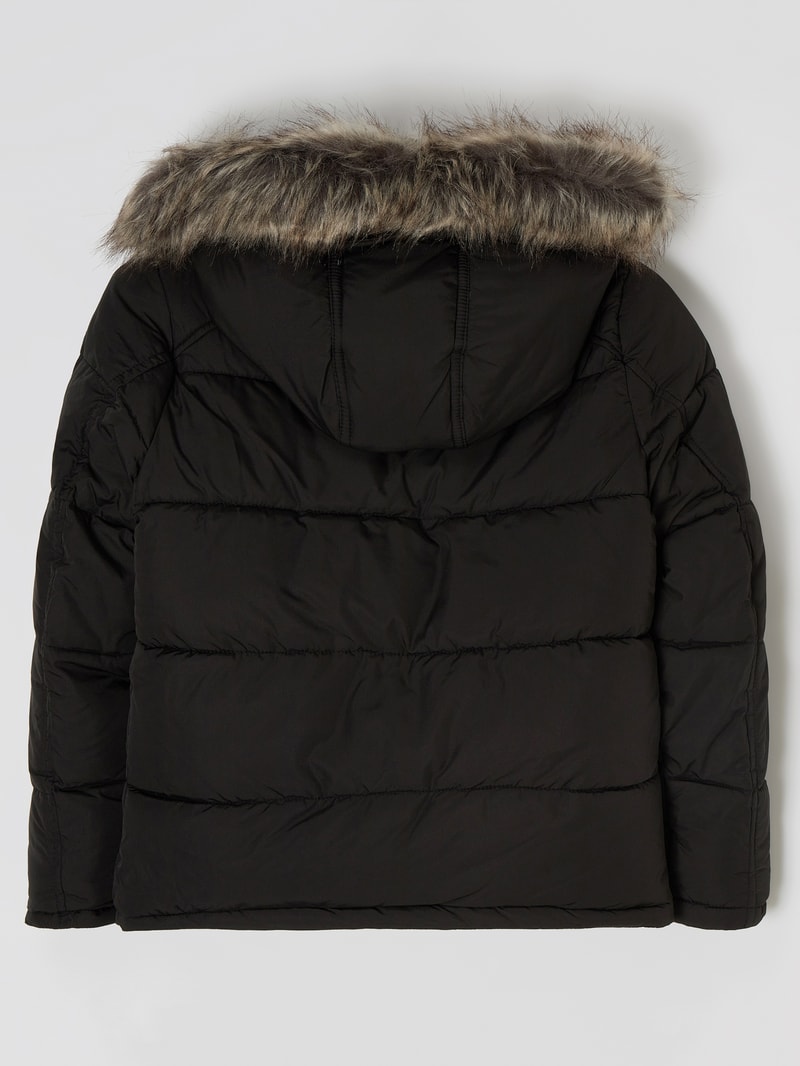 Steppjacke mit Kapuze - wasserabweisend in schwarz