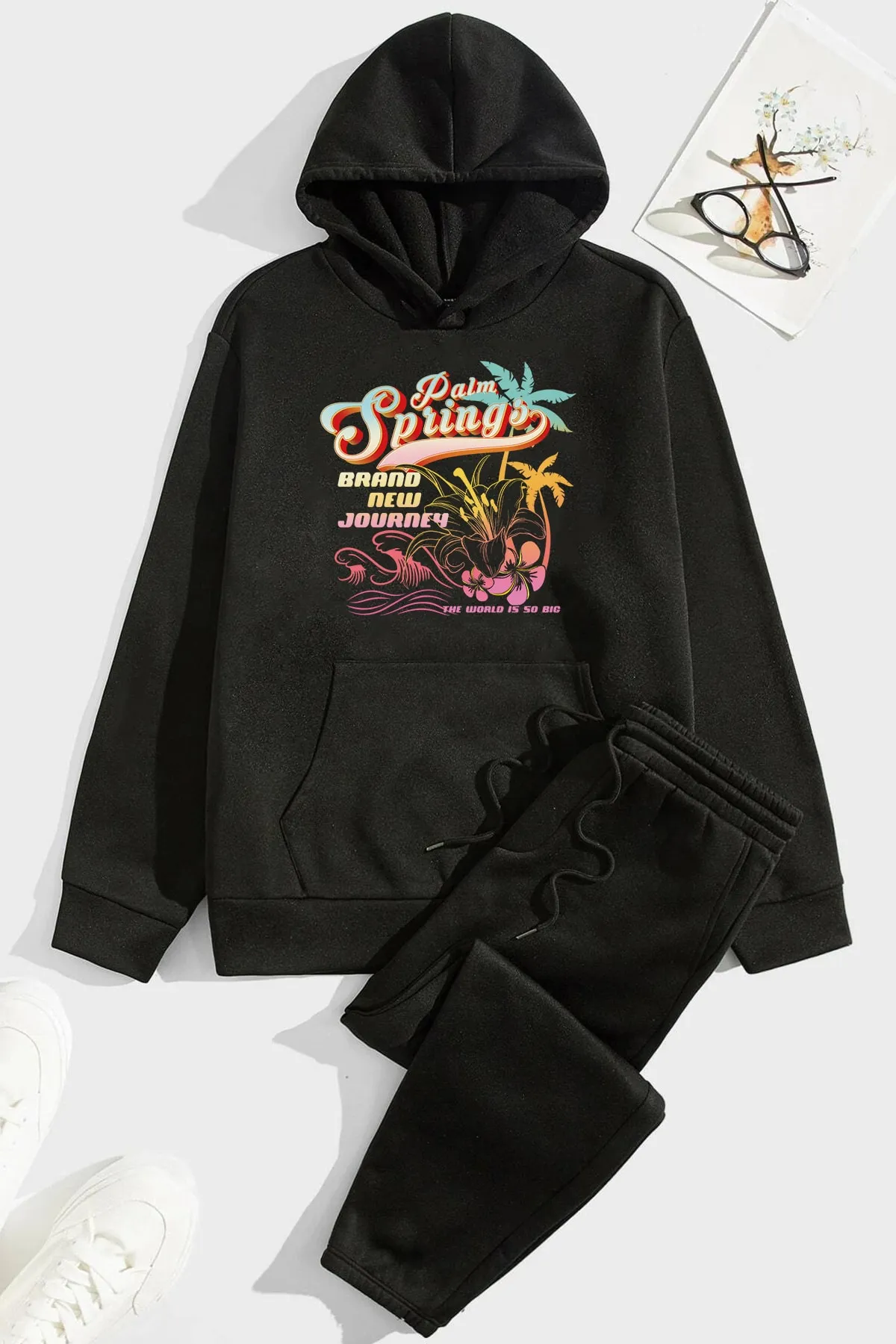uyguntarz  Brandneues, bedrucktes Unisex-Trainingsanzugset „Journey“.