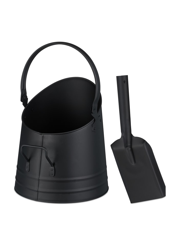 relaxdays Kohleneimer mit Schaufel in Schwarz - 6,5l günstig kaufen onesize