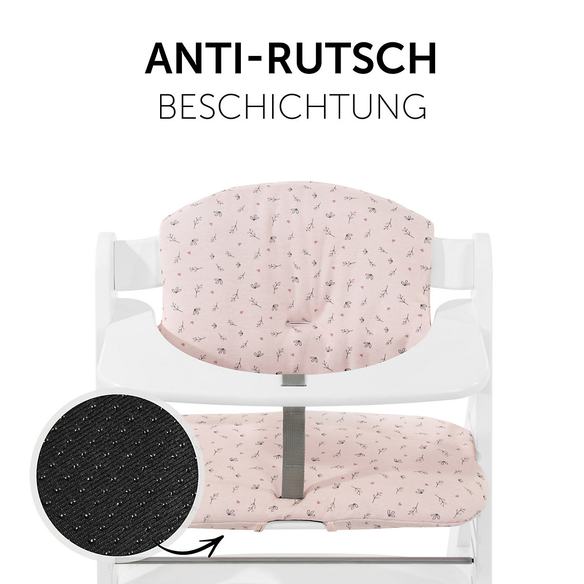Sitzauflage Alpha Highchair Pad Select, Jersey Flowers Rose