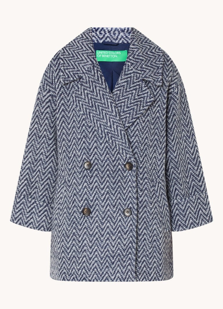 Benetton-villasekoitteinen takki siksak-kuviolla