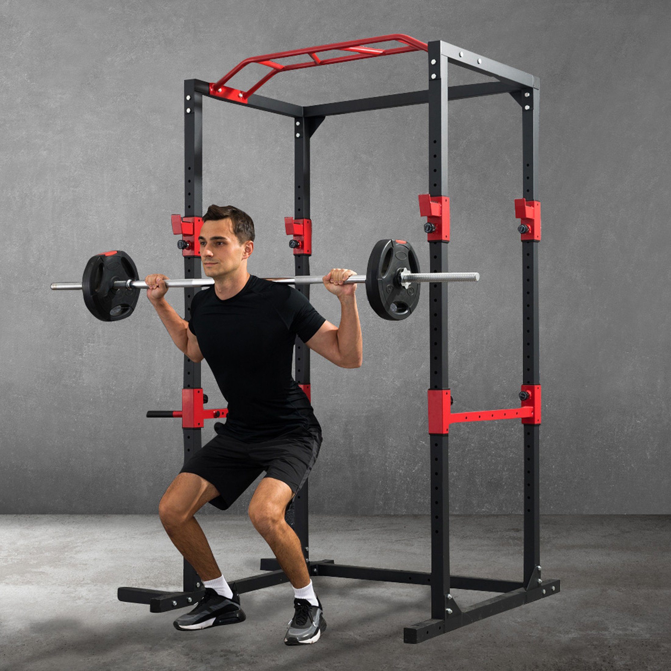 Zoomyo Power Rack Kraftstation, multifunktionale Trainingsstation aus Stahl, (Power Rack Basic), Ganzkörpertraining an einem Gerät, Home Gym