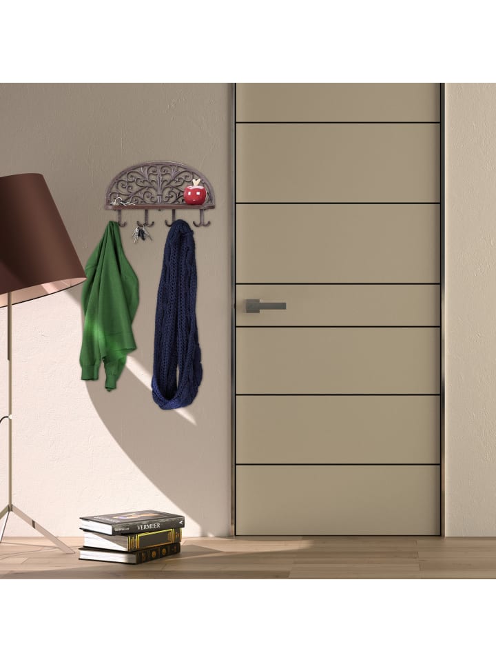 relaxdays Wandgarderobe in Weiß - (B)39x (H)23 x (T)11,5 cm günstig kaufen onesize